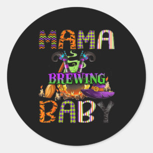 Mama Of Brewing Baby Halloween One Soky Mama Classic Round Sticker