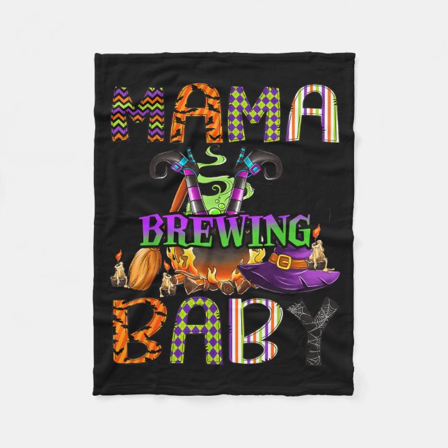 Mama Of Brewing Baby Halloween One Soky Mama  Fleece Blanket (Front)