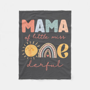 Mama Of Little Miss Onederful First Birthday Boho Fleece Blanket