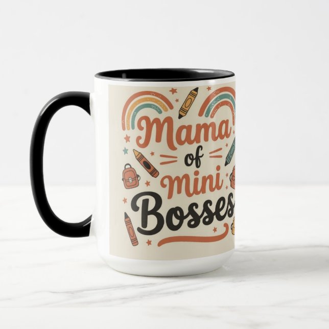 Mama of mini bosses Mom Life Cute Mama gift Mug (Left)