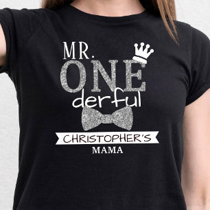 Mama Of Mr. ONEderful   Parents 1st Birthday T-Shirt