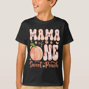 Mama of One Sweet Peach 1st Birthday Girl Party T-Shirt