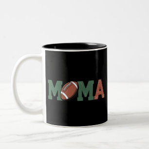 Mama of the 1 Year old Football 1st Year Birthday Two-Tone Coffee Mug