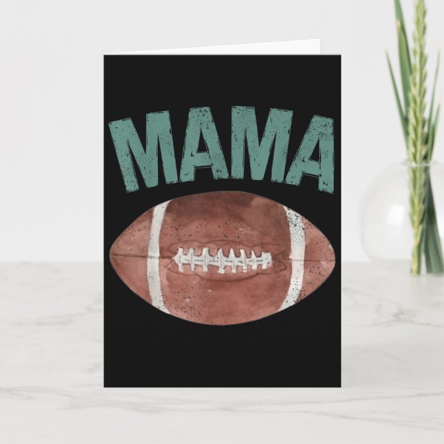Mama Of The 1 Year Old Football 1st Year Down Birt Card (Front)