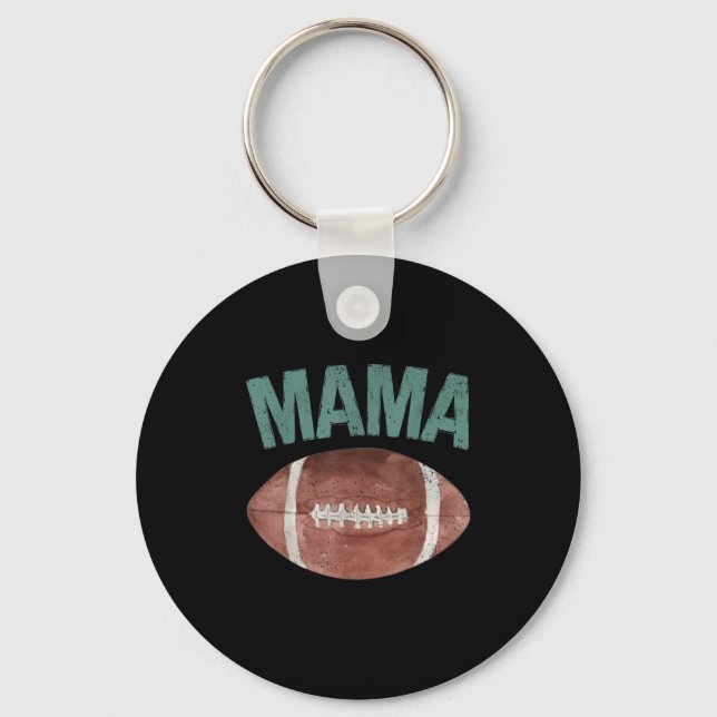 Mama Of The 1 Year Old Football 1st Year Down Birt Key Ring (Front)