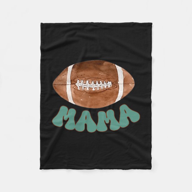 Mama Of The 1 Year Old Football Birthday Boy Famil Fleece Blanket (Front)