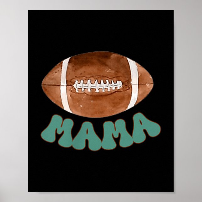 Mama Of The 1 Year Old Football Birthday Boy Famil Poster (Front)