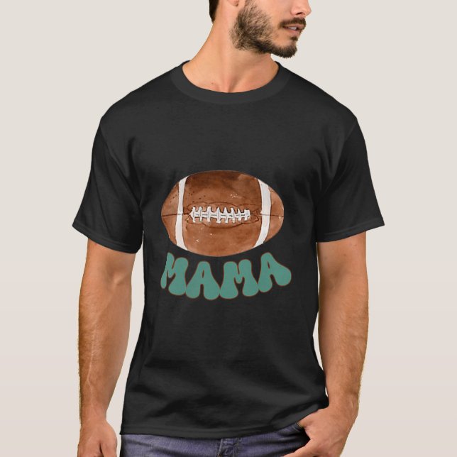 Mama Of The 1 Year Old Football Birthday Boy Famil T-Shirt (Front)