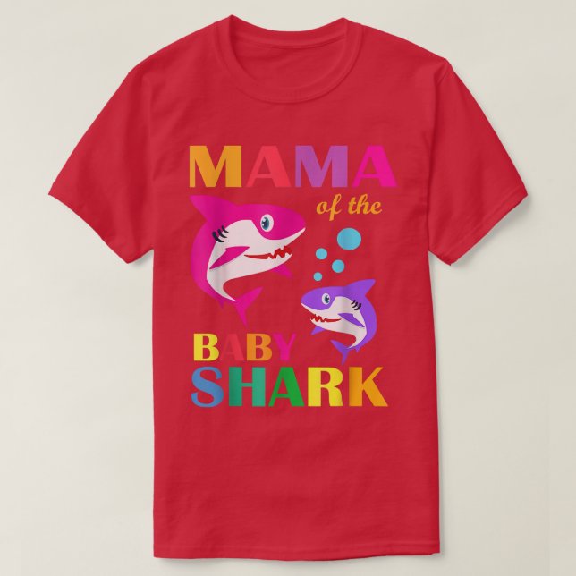 Mama Of The Baby Birthday Shark Mama Shark Mother' T-Shirt (Design Front)