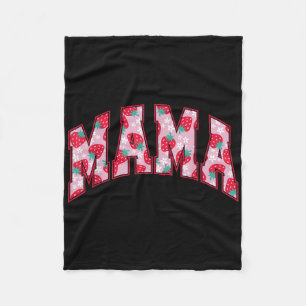 Mama Of The Berry First Birthday Strawberry Family Fleece Blanket