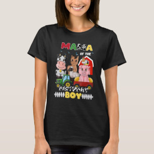Mama Of The Birthday Boy Farm Barnyard Party Cow T-Shirt