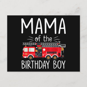 Mama of the Birthday Boy Fire Truck Firefighter Fa Enclosure Card