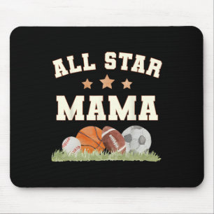 Mama Of The Birthday Boy Sketll Footll Soccer Spor Mouse Mat