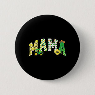 Mama of The Birthday Boy Tractor Farm Trucks 6 Cm Round Badge