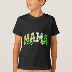 Mama Of The Birthday Boy Tractor Farm Trucks Famil T-Shirt