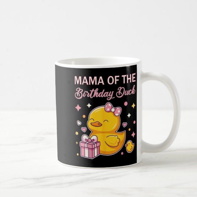 Mama Of The Birthday Duck Christmas Anime Party Ou Coffee Mug (Right)