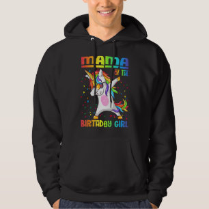Mama Of The Birthday Girl Dabbing Unicorn Birthday Hoodie