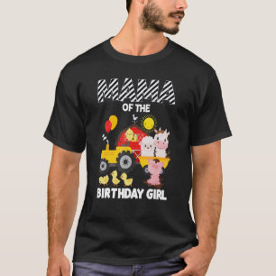 Mama Of The Birthday Girl Farm Barnyard Party Cow T-Shirt