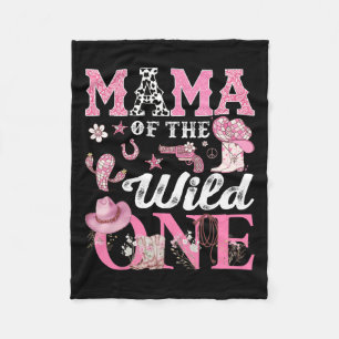 Mama Of The Birthday Wild One 1st Birthday Cowgirl Fleece Blanket