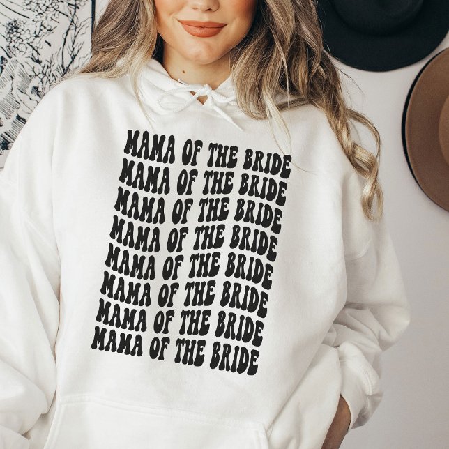 Mama of the Bride Black Matching Bridal Party Hoodie (Creator Uploaded)