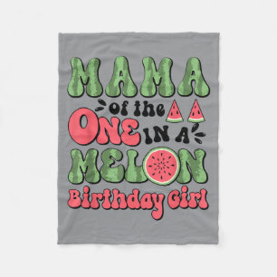 Mama Of The Cute 1st Birthday Watermelon Birthday Fleece Blanket