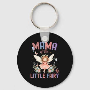 Mama of the little fairy first birthday girl famil key ring