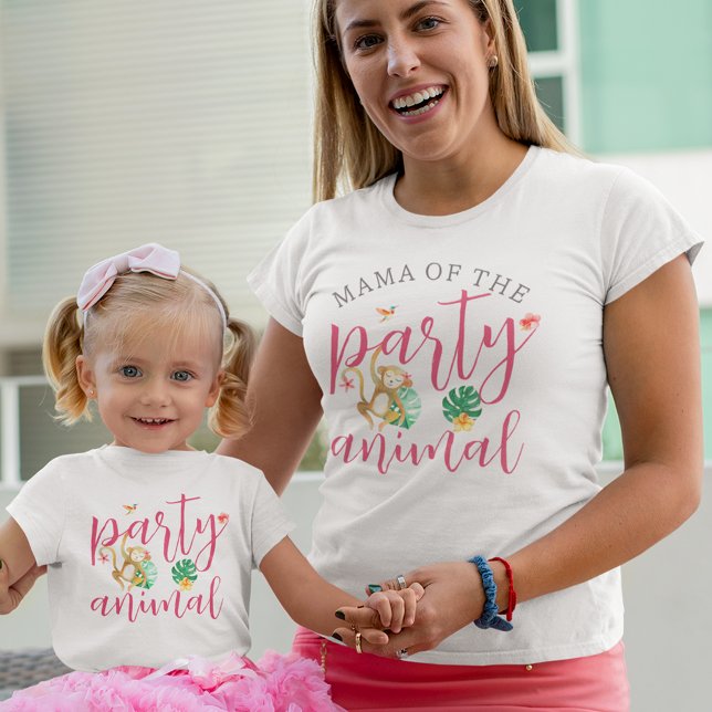 "Mama of the Party Animal" Kids Birthday Party T-Shirt (Creator Uploaded)