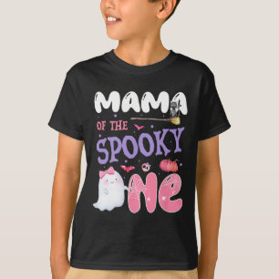 Mama Of The Spooky One 1st Birthday Halloween Pink T-Shirt