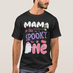 Mama Of The Spooky One 1st Birthday Halloween Pink T-Shirt