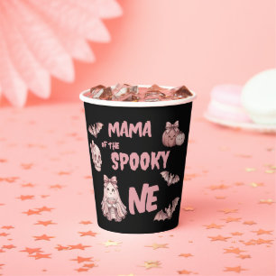 Mama of the Spooky One Cute Pinkoween Party Paper Cups