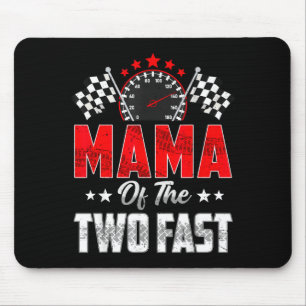 Mama Of The Two Fast 2nd Birthday Racing Car Famil Mouse Mat