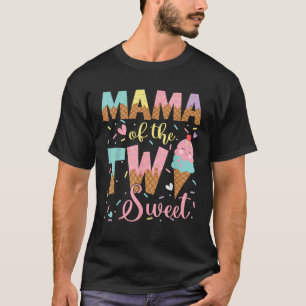Mama Of The Two Sweet 2Nd Birthday Girl Ice Cream  T-Shirt