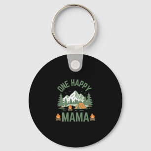 Mama one happy camper 1st birthday camping key ring