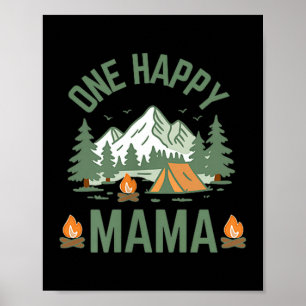 Mama one happy camper 1st birthday camping poster