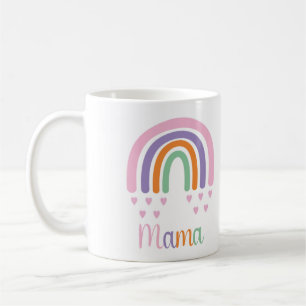 Mama Pastel Rainbow and Hearts Coffee Mug