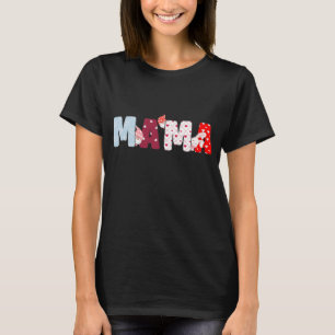 Mama Patchwork Letters Shirt – Cute Heart Design