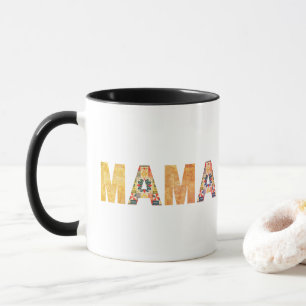 Mama Patchwork Typography Design Mug