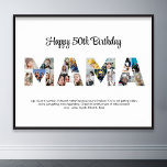 Mama Photo Collage Letter Cutout Mum Birthday Poster<br><div class="desc">Celebrate the special moments with your mother with this Mama Photo Collage design. This customisable design is perfect for creating a personalised and heartfelt gift for Mother's Day and Birthday celebration. Craft a beautiful collage with the word MAMA, featuring cherished moments, creating a visual journey of the precious memories you've...</div>