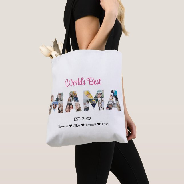 Mama Photo Collage Mother's Day Mum Birthday Tote Bag (Close Up)
