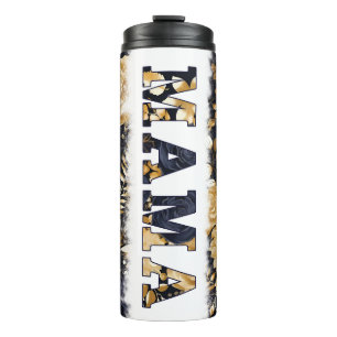 MAMA Pretty Navy/Gold Floral Tumbler