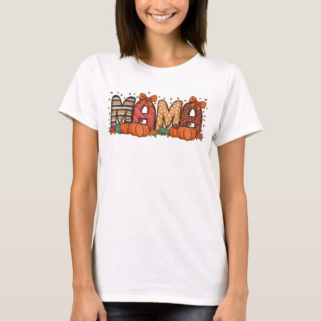 Mama Pumpkin Spice Halloween Gift Spooky T-shirt (Front)