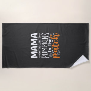 Mama Pumpkins Patch Halloween Design_1 Beach Towel