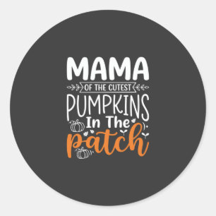 Mama Pumpkins Patch Halloween Design_1 Classic Round Sticker
