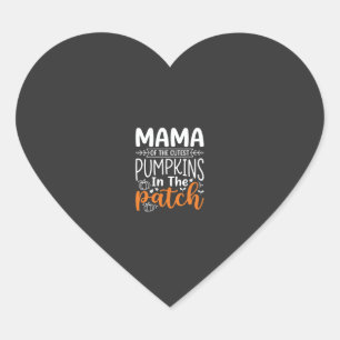 Mama Pumpkins Patch Halloween Design_1 Heart Sticker