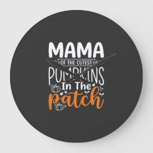 Mama Pumpkins Patch Halloween Design_1 Large Clock