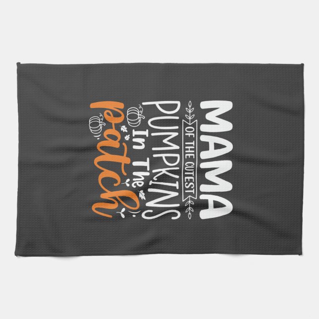Mama Pumpkins Patch Halloween Design_1 Tea Towel (Horizontal)
