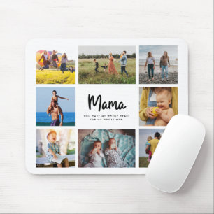 Mama Quote Mother's Day Eight Photo Collage Mouse Mat