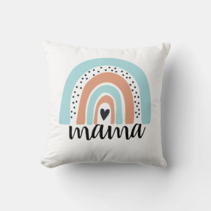 Mama Rainbow Blue Peach Cushion
