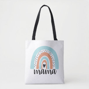 Mama Rainbow Blue Peach Tote Bag