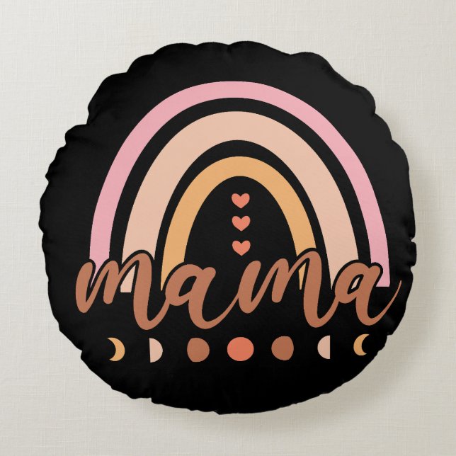 Mama Rainbow  Round Cushion (Front)